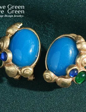 Vintage Oval Natural Stone Blue Earrings Stud Antique Gold Color Beach Quality Luxury Designer Woman Accessories Christmas 2026 - Aliexpress - FashionsVida