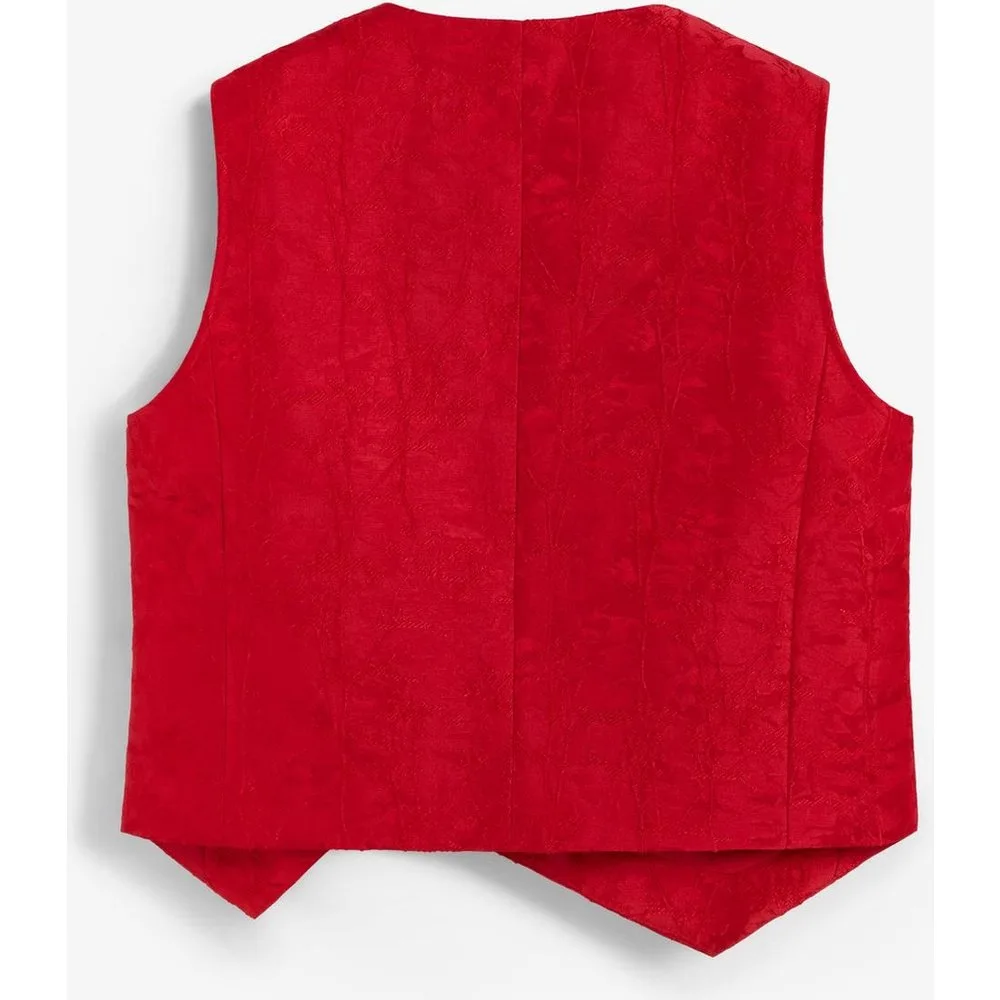Chaleco de mujer brocado con escote asimétrico - Scalpers - FashionsVida