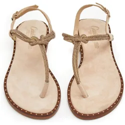 Sandalias de dedo de mujer con detalles brillantes