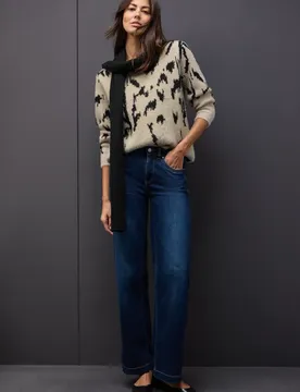 Softer Jacquard Pullover female Beige