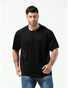 Camiseta deportiva transpirable y de secado rápido para hombres de talla grande, Ropa para hombres de talla grande - Shein - FashionsVida