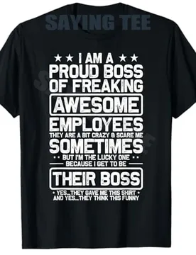 Funny Proud Boss Employee Appreciation Office Men Humor T-Shirt Fashion I Am A Proud Boss Retro Boss Saying Tee Novelty Gifts - Aliexpress - FashionsVida