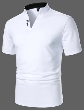 Camisa polo bordada con letras para hombre, para golf - Shein - FashionsVida