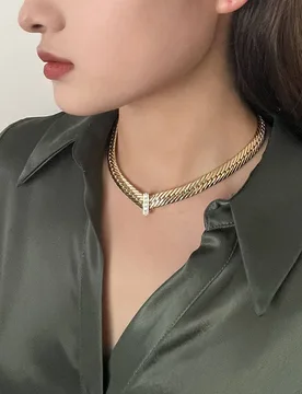 Brass With 18K AAA Zircon Snake Chian Choker Necklace Women Jewelry Punk Designer Runway Rare Gown Boho Japan Korean - Aliexpress - FashionsVida