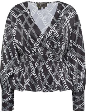 Faina Blusa gris / negro / blanco