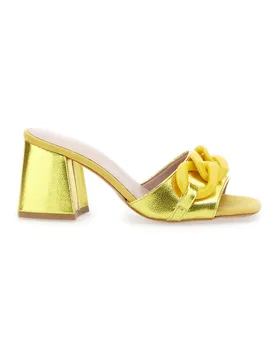 Mules Chic 0148 Giallo Metallizzato 39 - Pittarello - FashionsVida