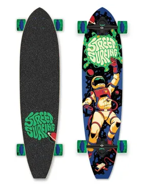 Longboard Cut Kicktail 36´ Astronaut Blue / Black One Size unisex