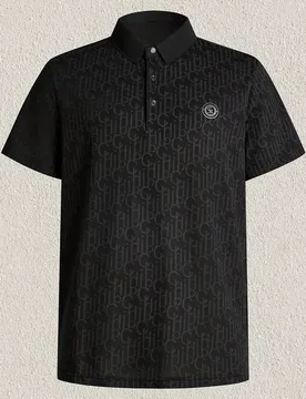 Camisa polo de hombre de verano con estampado de letras y mini waffle, cuello vuelto, ligera, de uso casual y de negocios, ideal para vacaciones y pla - Shein - FashionsVida