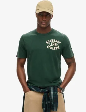 Superdry Men's Vintage Athletic T-shirt mit Kurzen Ärmeln Grün - Größe: Xxl - 39.99 - FashionsVida
