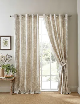 Lloyd Pure Cotton Eyelet Curtains Light Grey Mix - Laura Ashley - FashionsVida