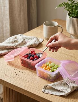 Contenitori per alimenti con coperchio 2 pack - rosa