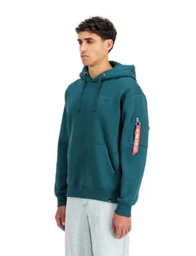 Industries Felpa Con Cappuccio Back Print Deep Petrol XL