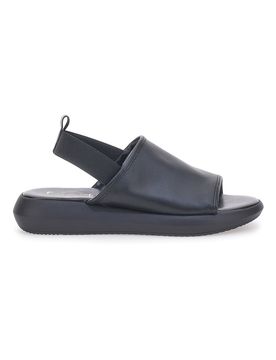 Sandali Neri In Vera Pelle Made in Italy Con Elastico 19515 39