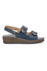 Sandali Navy Sling-back Con Strappo In Velcro 42063 37
