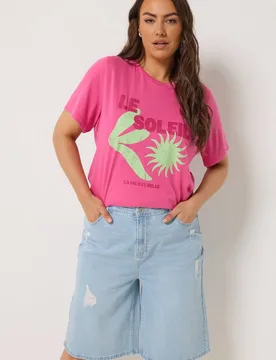 Women's Denim Ripped Jorts in Light Blue Size: 20 - Light Blue - Size: 20 - Yours - FashionsVida