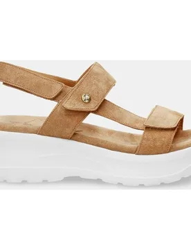 Sandalias de cuña de mujer en velour con forro de piel - Panama Jack - FashionsVida