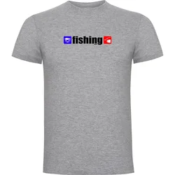 Fishing Short Sleeve T-shirt Heather Grey 3XL Men