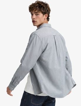 Superdry Herren Klassisches Oxford-hemd mit Langen Ärmeln Grey - Größe: XL