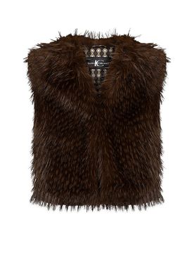 Gilet in Felloptik braun 38 damen