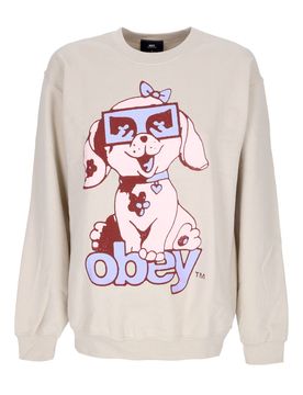 Felpa Girocollo Donna Puppy Old School Crew Sand