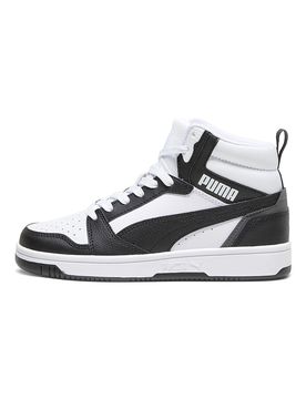 Sneakers bianche e nere mid-cut in materie sintetiche Rebound V6 Mid Jr 37