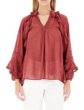 Dixie Blusa con volants MATTONE M