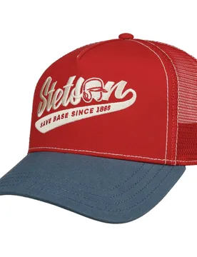 Save Base Trucker Cap by - blue-red - Female - Size: One Size - Stetson - FashionsVida