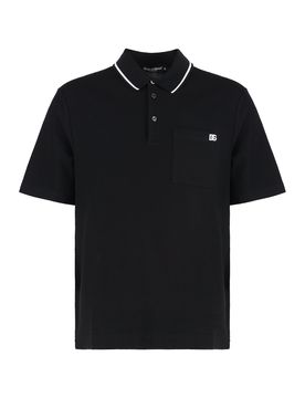Cotton Piqué Polo Shirt with Front Pocket