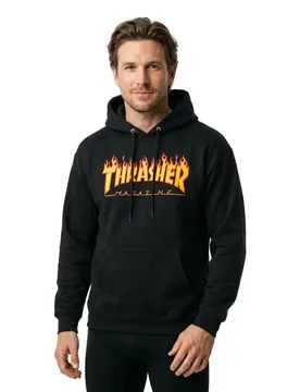Sweat à Capuche Flame Logo Black L