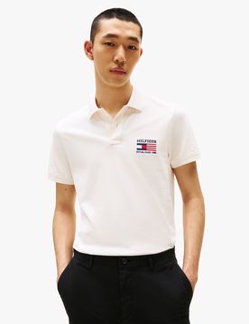 Polo droit en coton mélangé