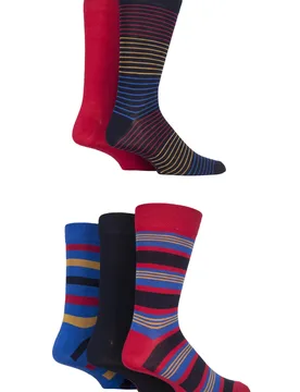 Pair Classic Bright Striped Bamboo Socks Men's 7-11 Mens - - Multi Coloured - Size: 7-11 Mens - SockShop - FashionsVida