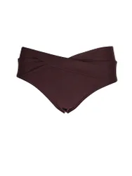Slip bikini da donna con risvolto rosso scuro 36