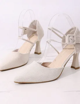 Par de sandalias de tacón alto de moda, adecuadas para adolescentes, vacaciones casuales, elegantes y cómodas sandalias de playa - Shein - FashionsVida