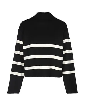 Suéter de mujer Perfekt Knit Stripe negro XL - Aim'N - FashionsVida