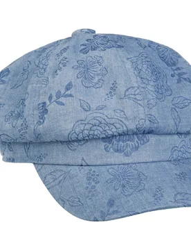 Mixed Flowers Newsboy Cap by - denim - Unisex - Size: M (57-58 cm) - Lipodo - FashionsVida