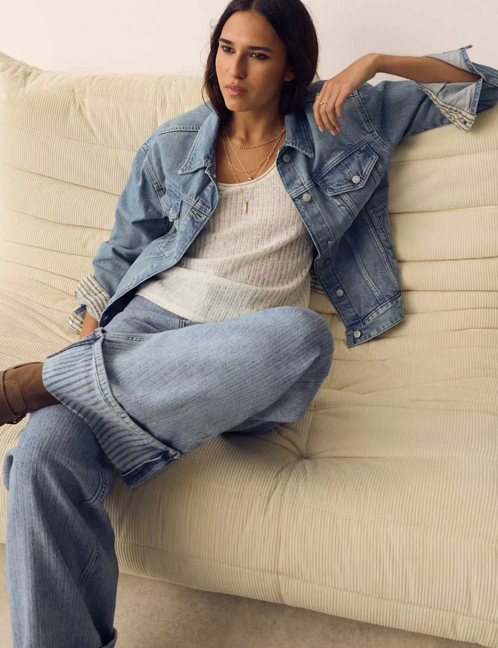 Denim Trucker Jacket Light Indigo female - Per Una - FashionsVida