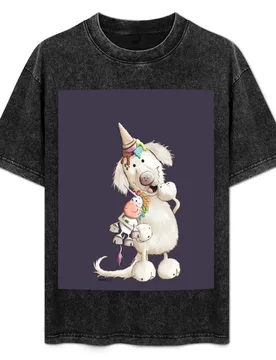 Golden Retriever With Ice Cream And Unicorn Toy T-Shirt Simple Casual Short Sleeve Tee - Aliexpress - FashionsVida