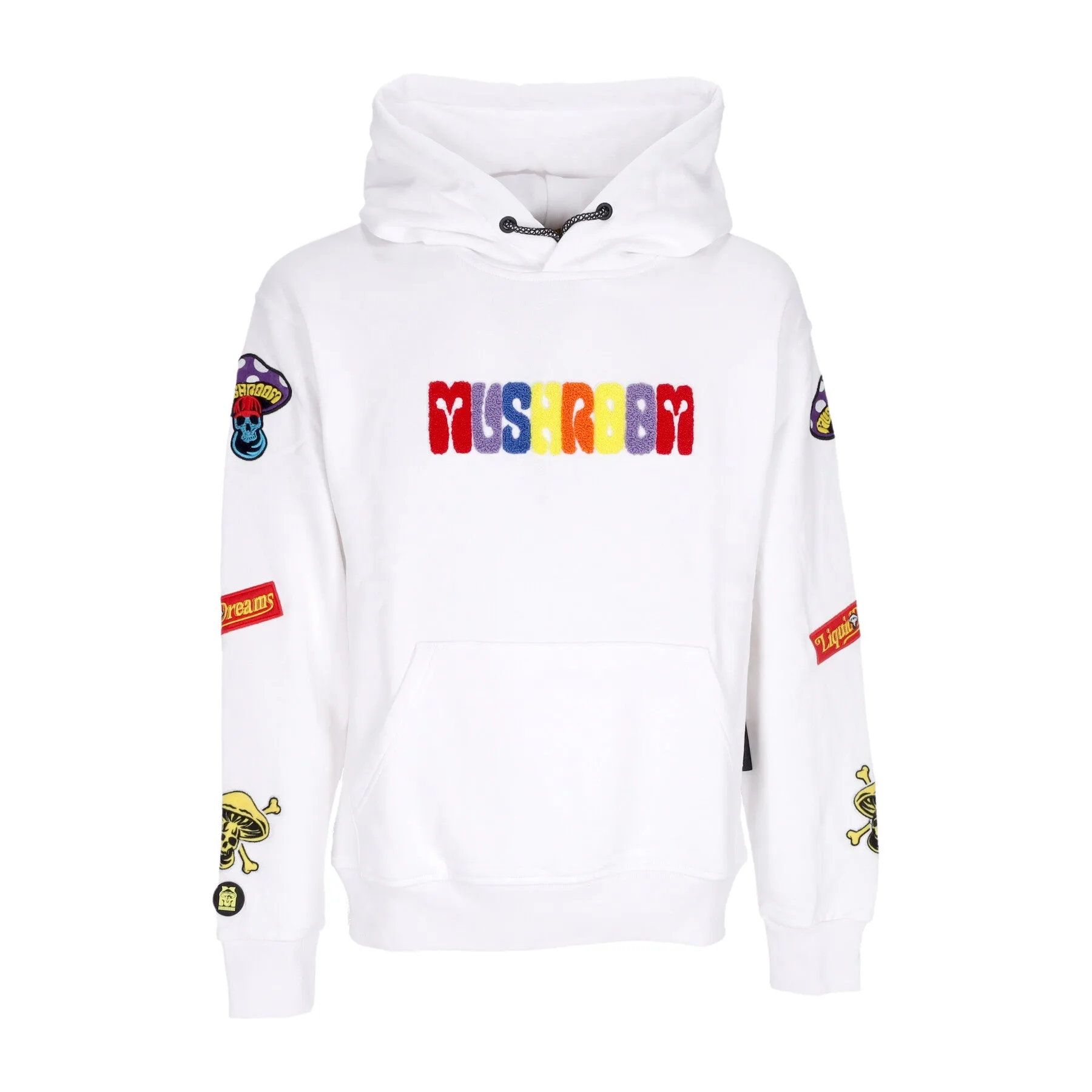 Felpa Cappuccio Uomo Sublimatic Patch Hoodie White - MUSHROOM - FashionsVida