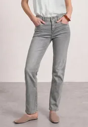 Mid Waist Straight Leg Jeans im Casual Fit female Grau