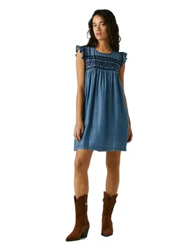 Robe Courte Sans Manches Cindy Blue S