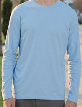 Maglietta a maniche lunghe in cotone - blu pallido