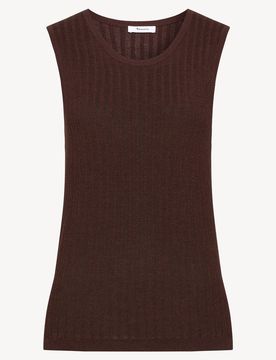Top in maglia marrone - L