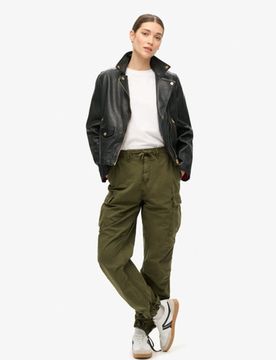Superdry Damen Para Cargohose Mit Niedriger Leibhöhe, Grün, Größe: 32/32