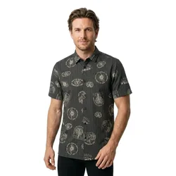 Camicia A Maniche Corte Print Black Mystical XL
