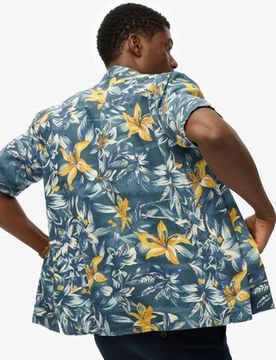 Superdry Herren Hemd mit Hawaii-print Blau - Größe: L