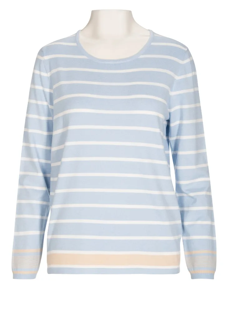 Rdh.-Pullover, 3/4 Arm, Ringel female - 46 - FashionsVida
