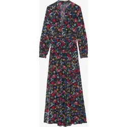 Zadig & Voltaire - Vestido largo rayado con mangas largas y cintura elástica