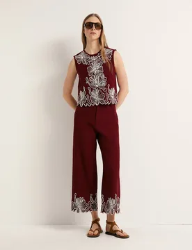 Sfera - Pantalón lino bordado - Sfera - FashionsVida