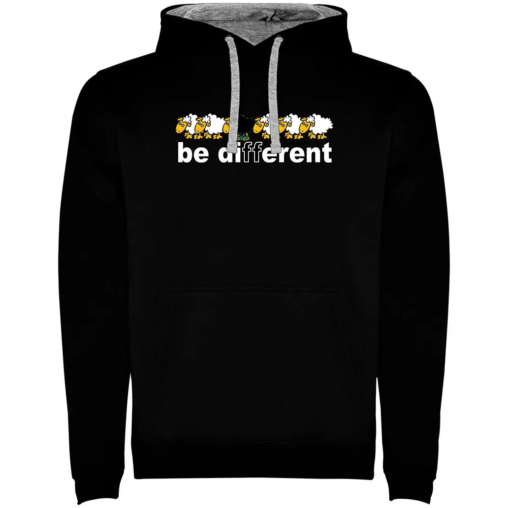 Be Different Run Two-colour Hoodie Black / Grey 2XL Men - Kruskis - FashionsVida