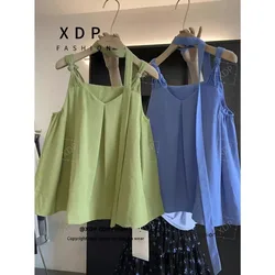 New Arrival:%, Sleeveless Top, Elegant Knot-Detail Top Women-Loose-Fitting